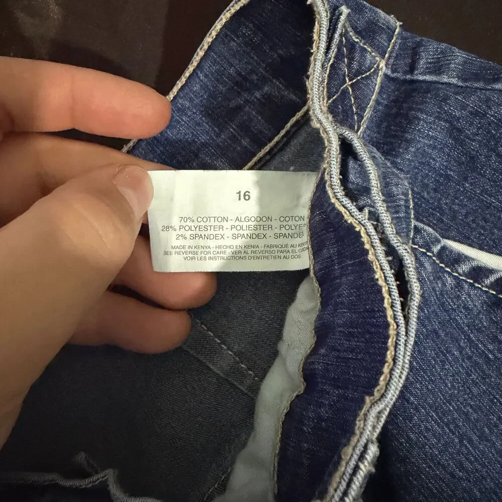 Gloria Vanderbilt Women's Denim Bermuda Shorts Blue High Rise Long Jorts